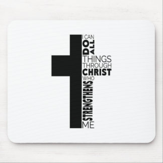 Alfombrilla De Ratón "I Can Do All Things Through Christ" Cross 
