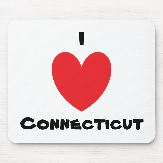 Alfombrilla De Ratón I corazón Connecticut Mousepad (Frente)
