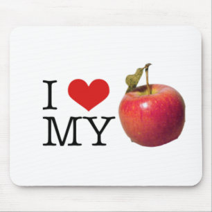 Alfombrilla De Ratón I corazón mi Apple