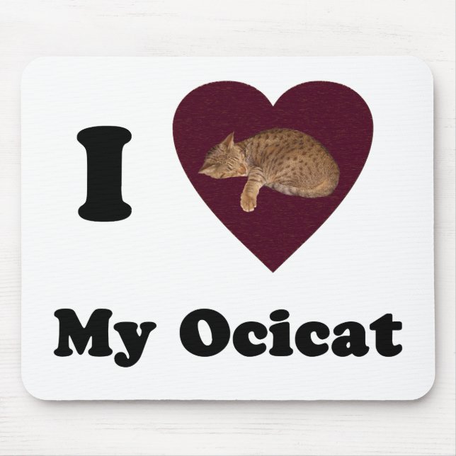 Alfombrilla De Ratón I corazón mi Ocicat Mousepad (Frente)