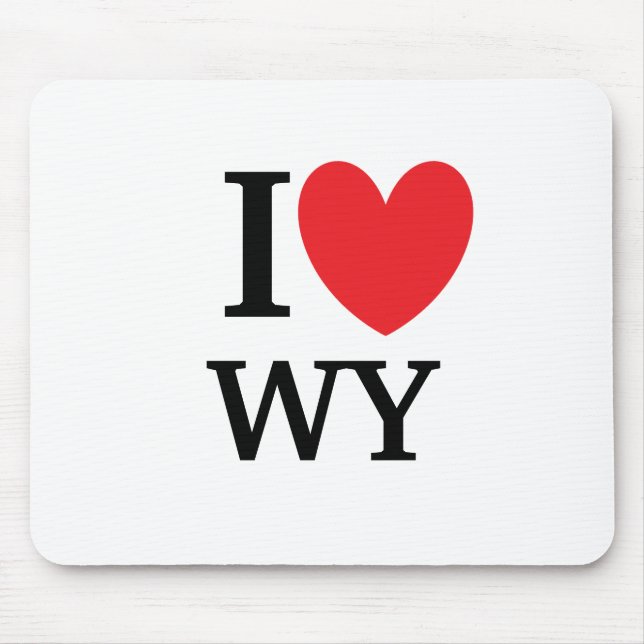Alfombrilla De Ratón I corazón Wyoming Mousepad (Frente)