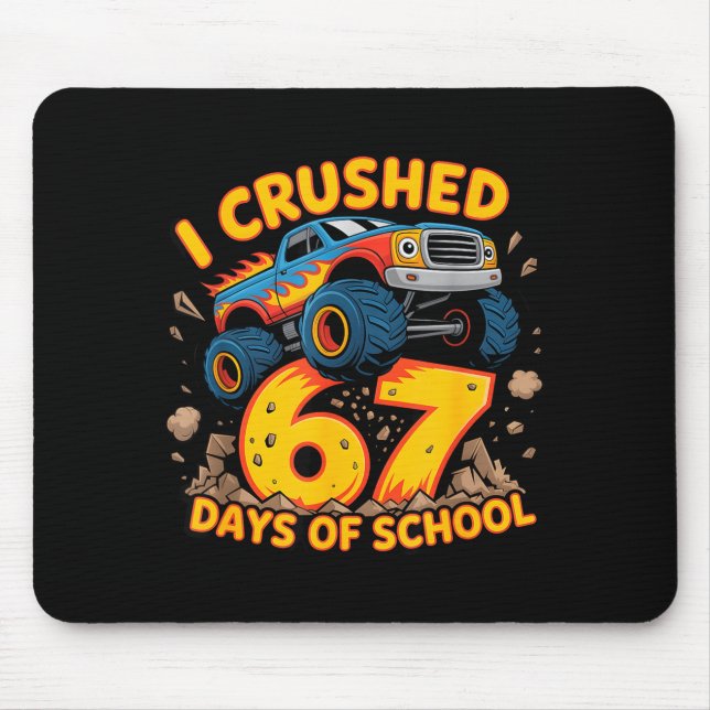 Alfombrilla De Ratón I Crushed 67 Days Of School 67th Day Of School Boy (Frente)