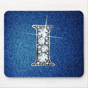 Alfombrilla De Ratón I Faux-"Diamond Bling" en Denim Mousepad