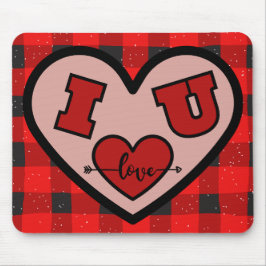 Alfombrilla De Ratón I H U I Love You Buffalo Plaid Mousepad