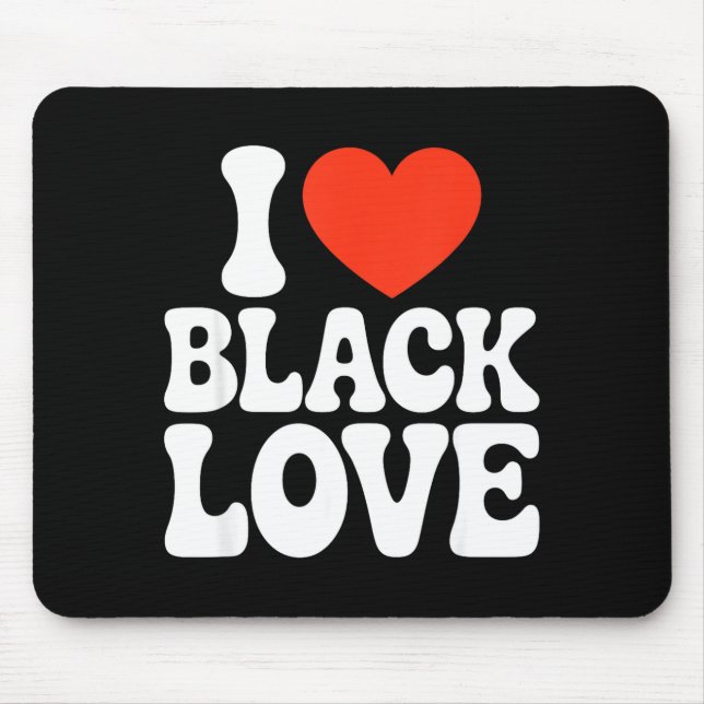 Alfombrilla De Ratón I Heart Black Love Couple Matching Couples African (Frente)