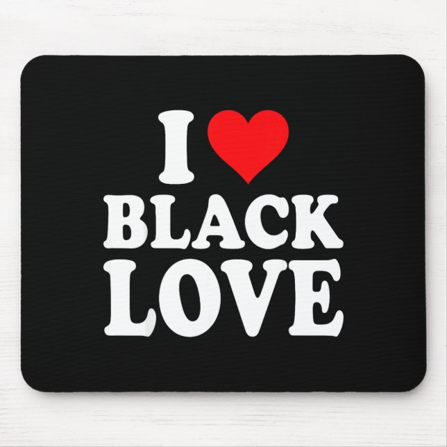 Alfombrilla De Ratón I Heart Black Love Cute Matching Couples African A (Frente)