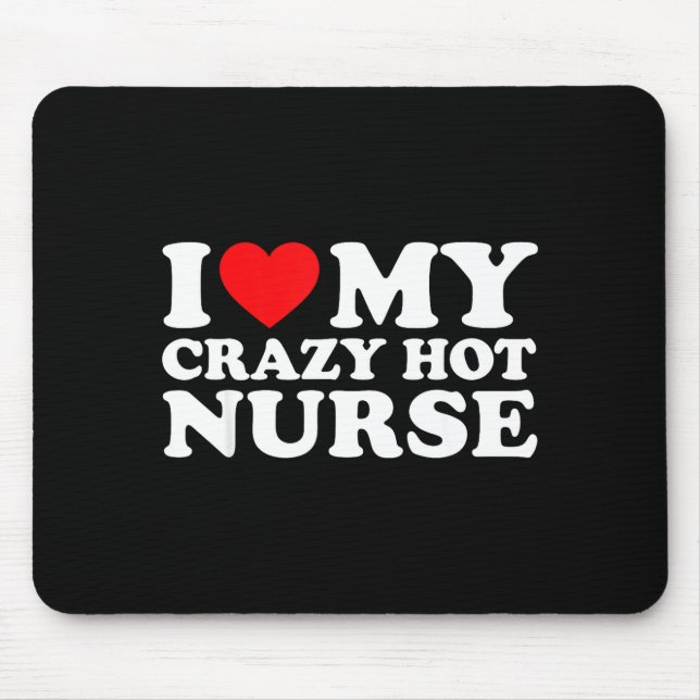 Alfombrilla De Ratón I Heart My Nurse Husband Wife Funny Matching Coupl (Frente)