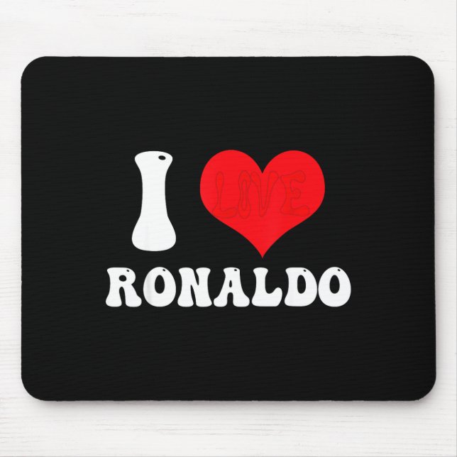 Alfombrilla De Ratón I Heart Ronaldos First Name Groovy D Valentines  (Frente)