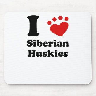 Alfombrilla De Ratón I huskyes siberianos del corazón