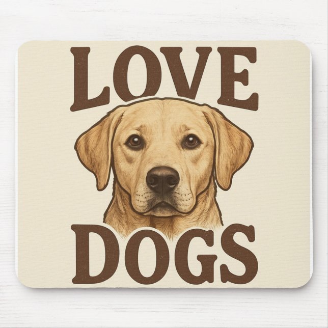 Alfombrilla De Ratón I Love Dogs Mouse Pad (Frente)