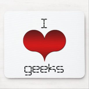 Alfombrilla De Ratón I Love (Heart) Geeks Mousepad