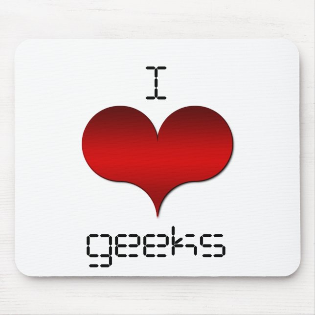 Alfombrilla De Ratón I Love (Heart) Geeks Mousepad (Frente)