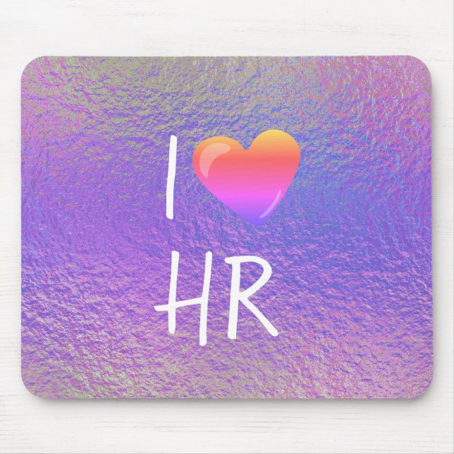 Alfombrilla De Ratón I Love Heart HR Human Resources Office Gift (Frente)
