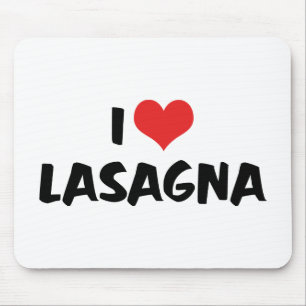 Alfombrilla De Ratón I Love Heart Lasagna - Italian Food Pasta Lover