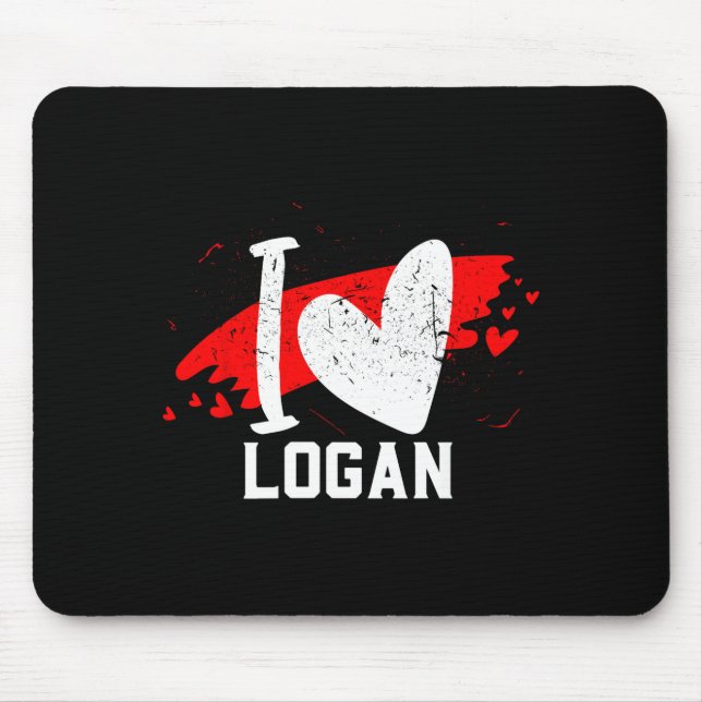 Alfombrilla De Ratón I Love Logan I Heart Logan  (Frente)