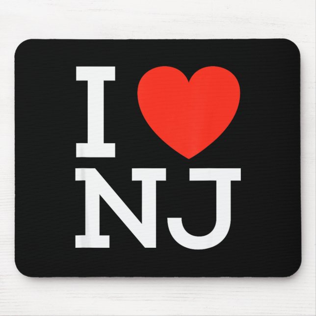 Alfombrilla De Ratón I Love Nj - Heart T Shirt For New Jersey Lovers  (Frente)