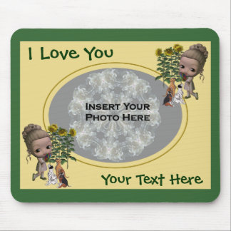 Alfombrilla De Ratón I Love You Girl Puppies Add Photo Mousepad