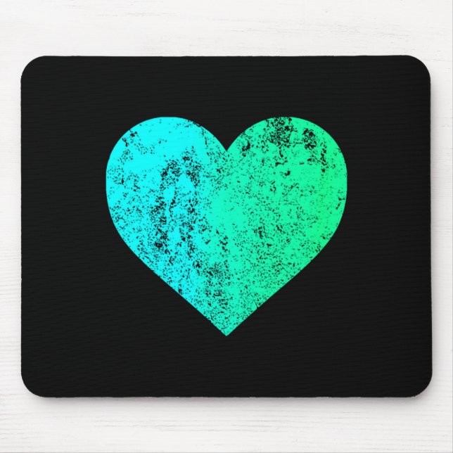 Alfombrilla De Ratón I Love You Teal Heart Distressed Valentines Day  (Frente)