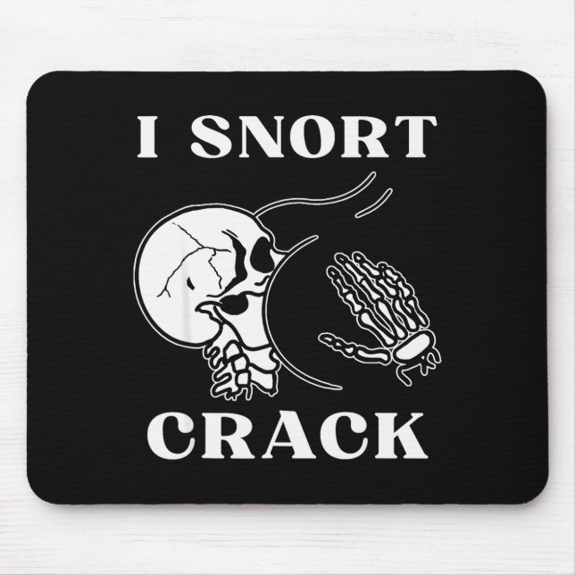 Alfombrilla De Ratón I Snort Crack Skeleton Skull Butt Funny Soky Hallo (Frente)