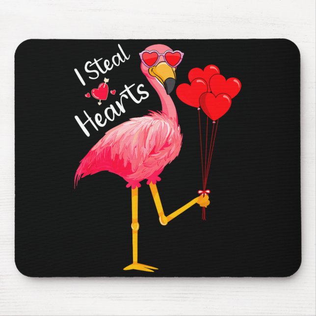 Alfombrilla De Ratón I Steal Hearts Funny Flamingo Lover Valentine's Da (Frente)