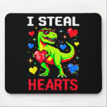 Alfombrilla De Ratón I Steal Hearts Pixel Dinosaur Gamer Valentine<br><div class="desc">I Steal Hearts Pixel Dinosaur Gamer Valentine</div>