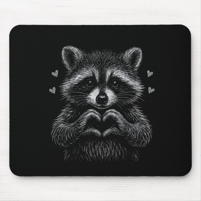 Alfombrilla De Ratón I Steal Hearts Raccoon Valentines Racoon Meme Grap (Frente)