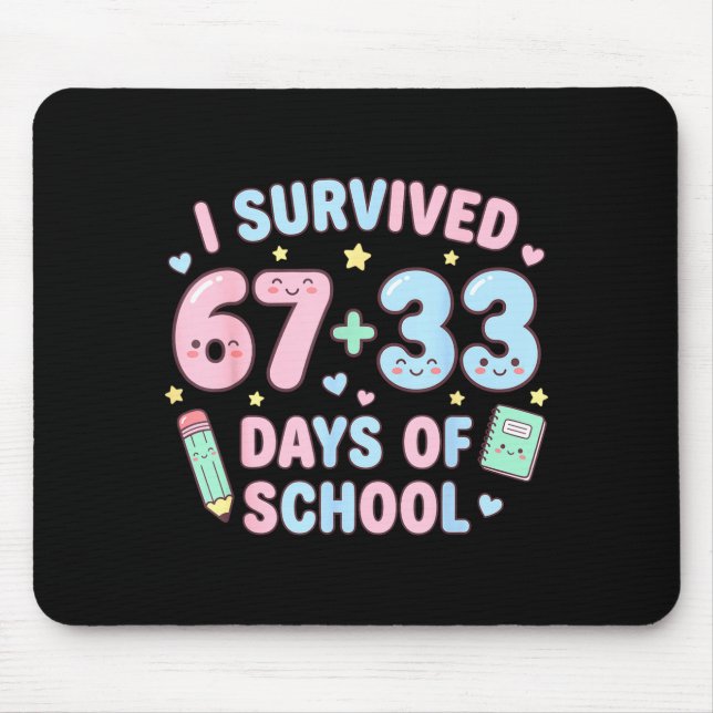 Alfombrilla De Ratón I Survived 100th Days Of School Math Teacher Kids  (Frente)