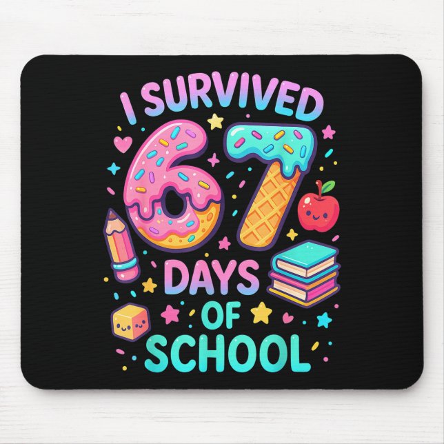 Alfombrilla De Ratón I Survived 67 Days Of School Cute Kid Six Seven Ce (Frente)