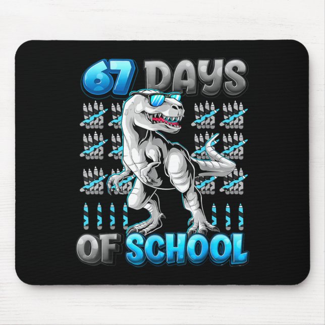 Alfombrilla De Ratón I Survived 67 Days Of School Funny 67 Meme Dinosau (Frente)