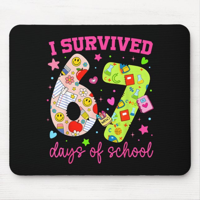 Alfombrilla De Ratón I Survived 67 Days Of School Funny Camouflage Boy  (Frente)