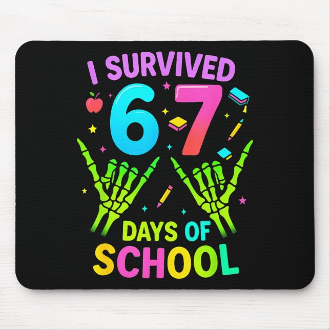 Alfombrilla De Ratón I Survived 67 Days Of School Funny Meme Teacher St (Frente)