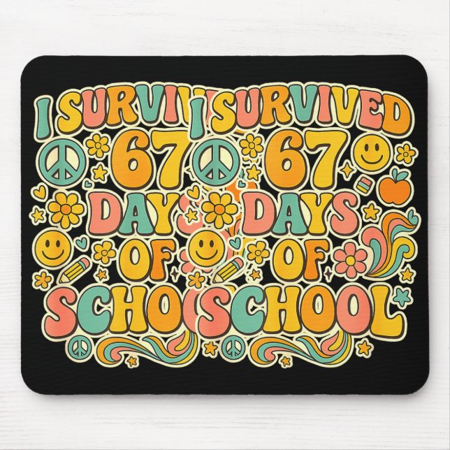 Alfombrilla De Ratón I Survived 67 Days Of School Funny Meme Teacher St (Frente)