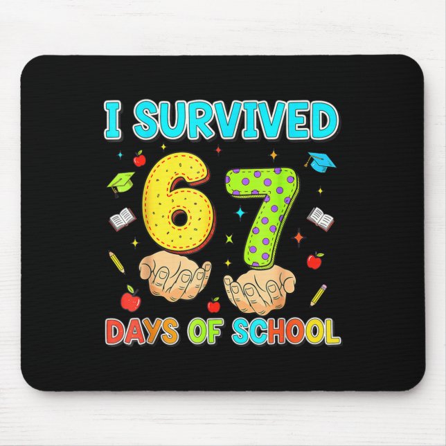 Alfombrilla De Ratón I Survived 67 Days Of School Funny Meme Teacher St (Frente)