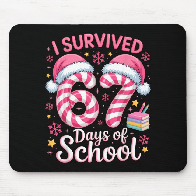 Alfombrilla De Ratón I Survived 67 Days Of School Funny Student Winter  (Frente)