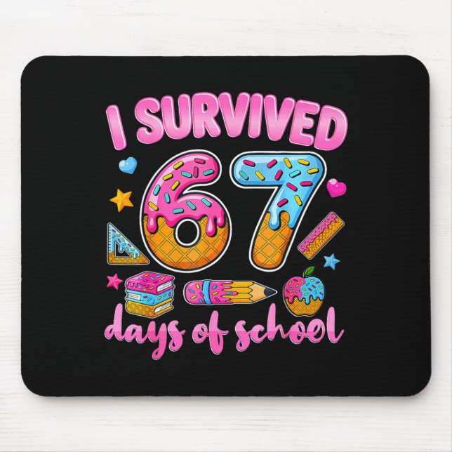 Alfombrilla De Ratón I Survived 67 Days Of School Ice Cream Drip Teache (Frente)
