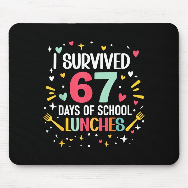 Alfombrilla De Ratón I Survived 67 Days Of School Lunches Cafeteria Lun (Frente)
