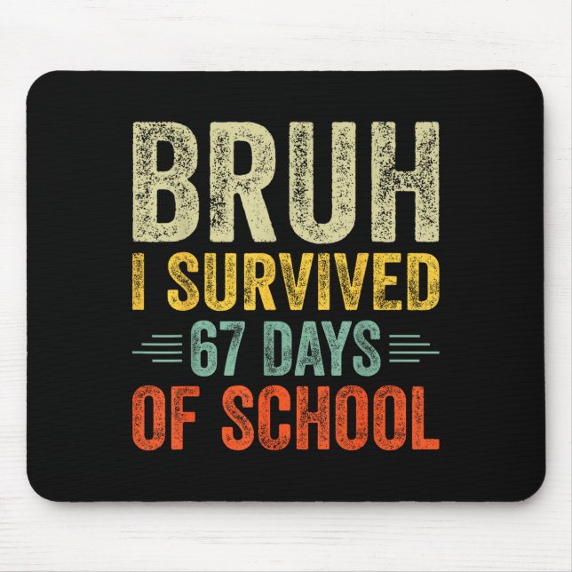 Alfombrilla De Ratón I Survived 67 Days Of School Teacher 6 7 Boys Kids (Frente)