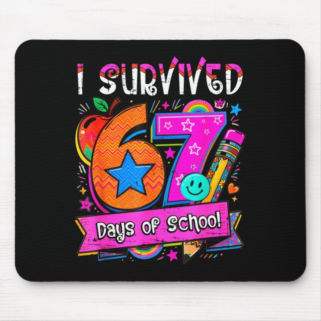 Alfombrilla De Ratón I Survived 67 Days Of School Teacher Student Six S (Frente)