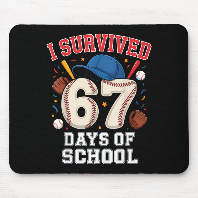 Alfombrilla De Ratón I Survived 67 Days Of School Teachers Students Bas (Frente)
