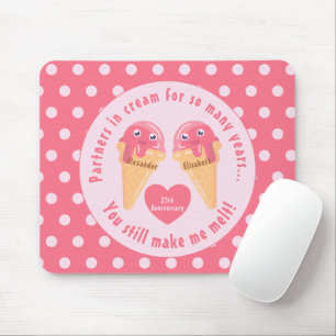 Alfombrilla De Ratón Ice Cream Scoops Cute Romántico El día de San Vale
