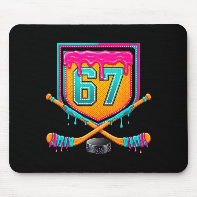 Alfombrilla De Ratón Ice Hockey Drip Number 67 Ice Hockey Player  (Frente)