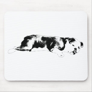 Alfombrilla De Ratón Icono de bulldog gráfico con espacio negativo limp