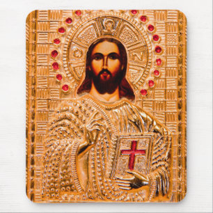 Alfombrilla De Ratón Icono de oro de Jesús