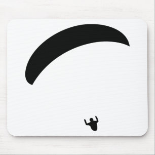 Alfombrilla De Ratón icono negro del paragliding