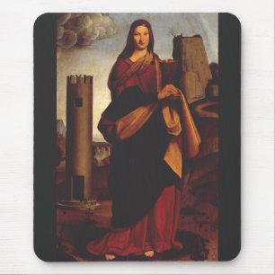 Alfombrilla De Ratón Icono sagrado de Santa Bárbara Arte Gráfico