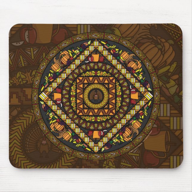 Alfombrilla De Ratón Iconos de Acción de Gracias Mousepad (Frente)
