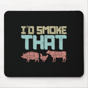 Alfombrilla De Ratón Id Humo Carne De Pollo De Porcino Funny Bbq Gril