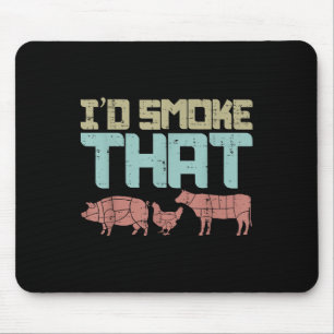 Alfombrilla De Ratón Id Humo Carne De Pollo De Porcino Funny Bbq Gril