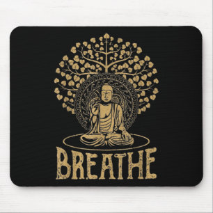 Alfombrilla De Ratón Idea de Buda de Respiración Yoga y Meditación