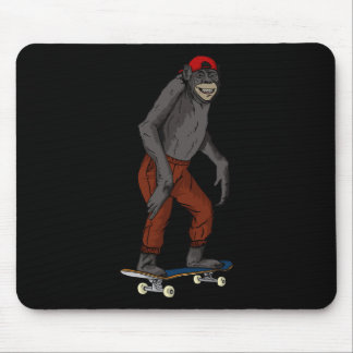 Alfombrilla De Ratón Idea de regalo divertida de mono en skateboard par